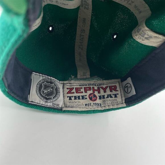 Vancouver Canucks Fitted Hat Green Size 7 1/4 Men's Hockey Cap - Picture 8 of 9